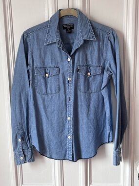 Polo Jeans Company Women’s Western Style Denim Shirt Button Closure Medium